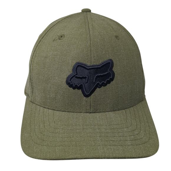 Fox Fitted Hat Green XL Logo Embroidered Flexfit Solid Vent Holes - Picture 1 of 9